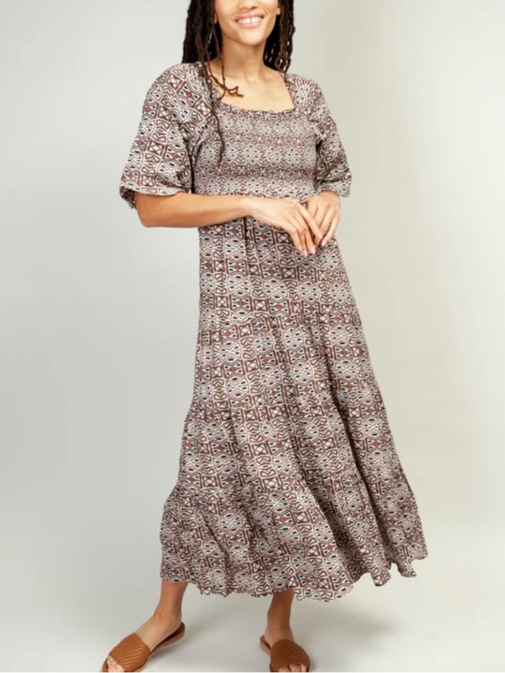 Noonday Bagru Smocked Maxi
